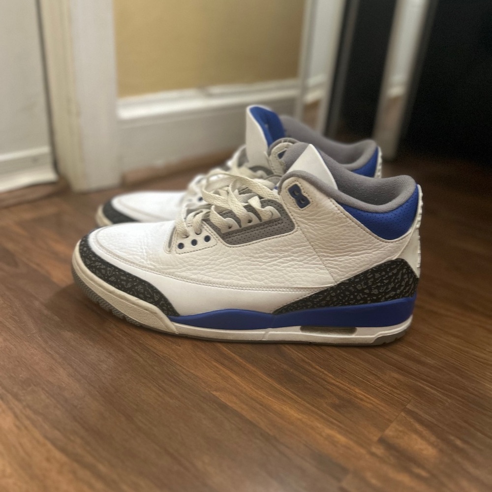 Nike Air Jordan 3 Retro White Blue Sneakers